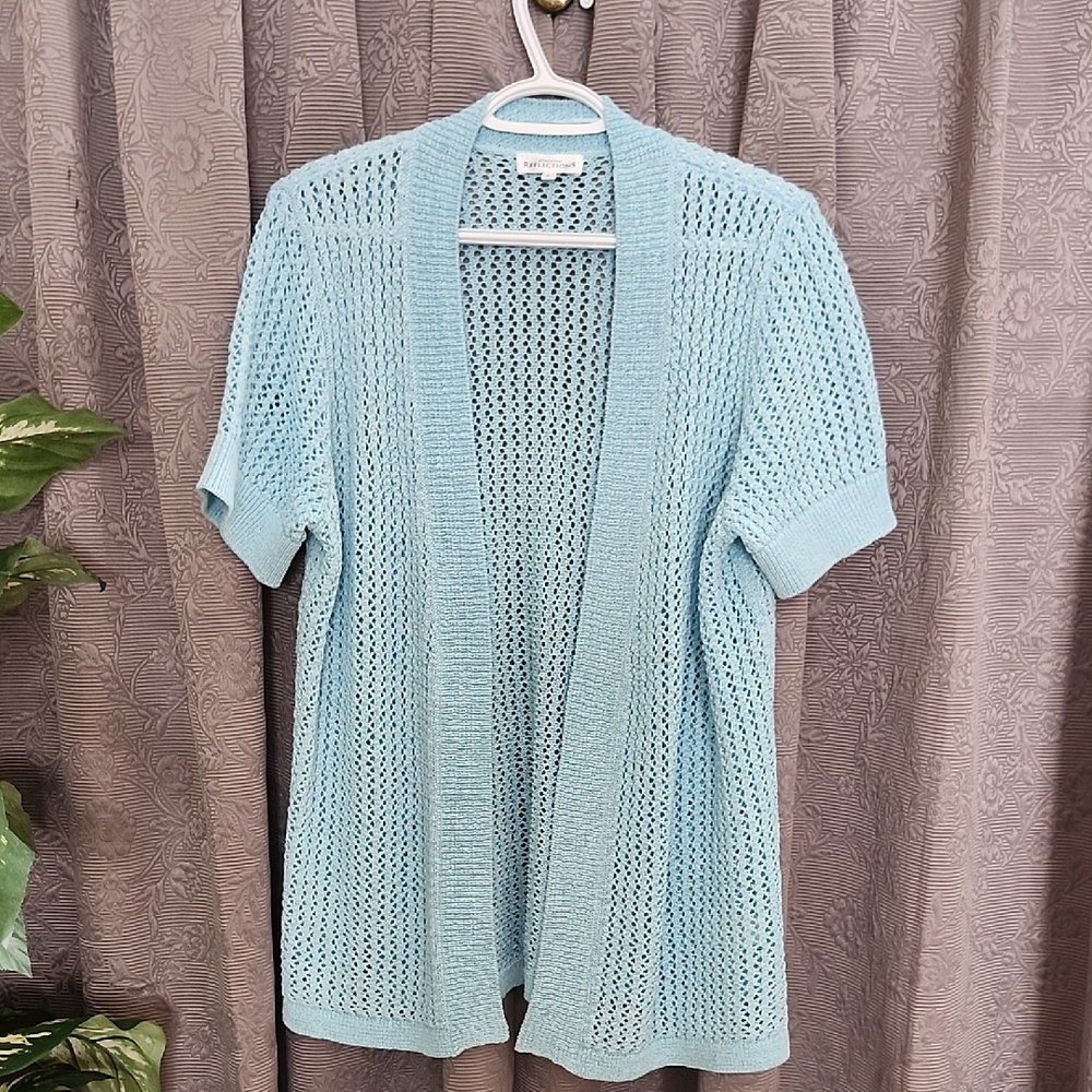 Northern Reflections Sky Blue Open Knit Cardigan